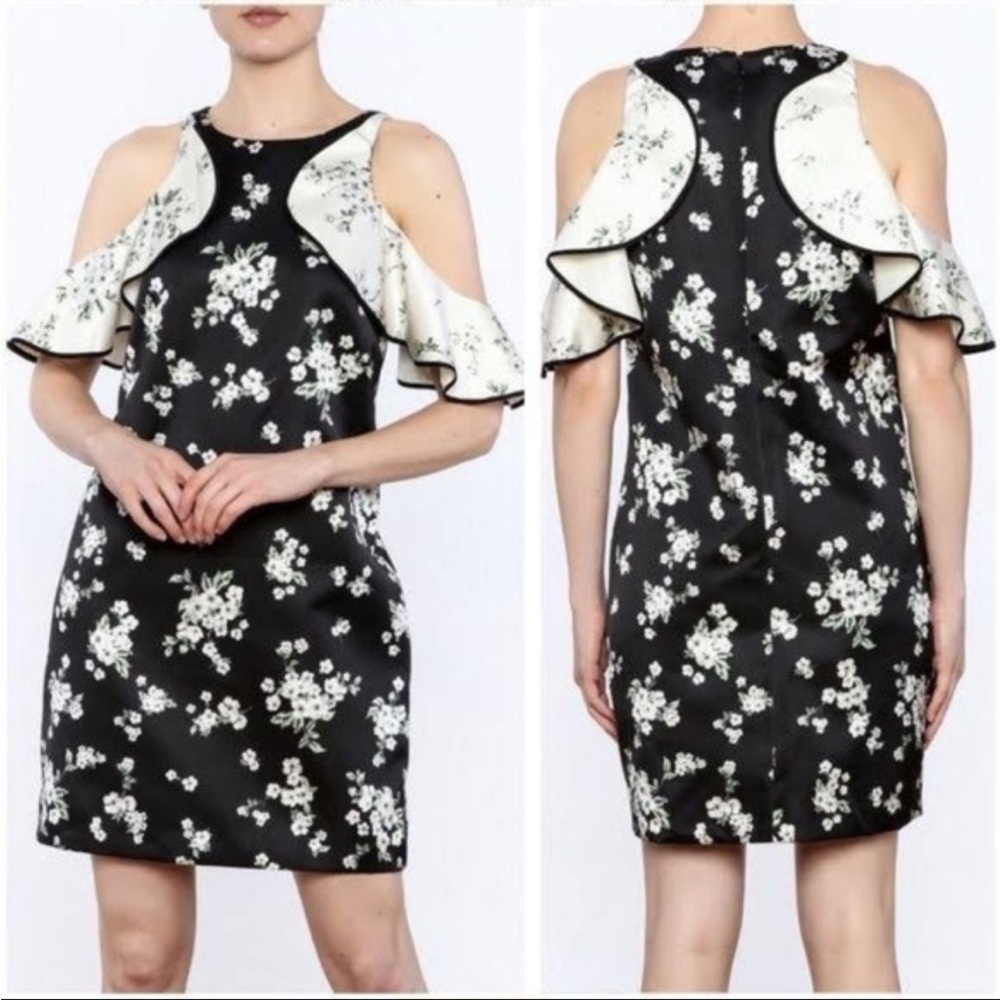 AMO Black and White Floral Mini Dress